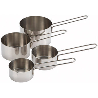 Measuring Cup Set, 4pcs, Wire Handle, Stainless Steel