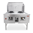 OMCAN - Two Chamber Wok Range with 2 x 13″ Rings, Backsplash, Faucet, 190,000 BTU – Natural Gas