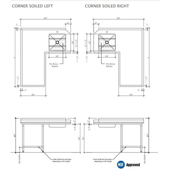 TARRISON Soiled Dishtable Corner Left 108