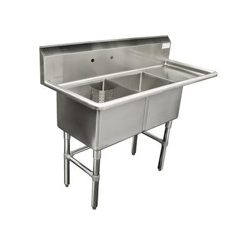 Thorinox TDS-2424-R24 Double sink with right drainboard (24
