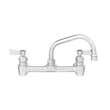 Fisher 64777 Backsplash Mounted Faucet with 8" Centers, 14" Swing Nozzle, 2.2 GPM Aerator, Lever Handles, and EZ Install Adapters