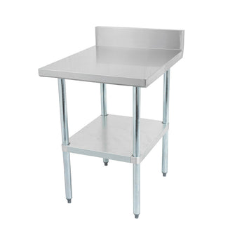 Thorinox DSST-BK Stainless steel worktable with a galvanized steel undershelf and backsplash