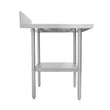 Thorinox DSST-BKSS Stainless steel worktable with a stainless steel undershelf and backsplash