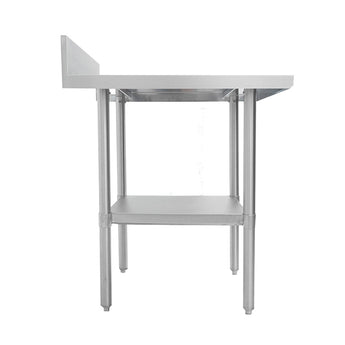 Thorinox DSST-BKSS Stainless steel worktable with a stainless steel undershelf and backsplash
