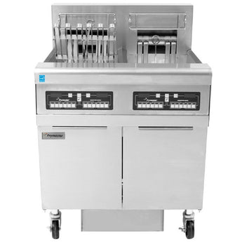 Frymaster FPRE217TC-SD High Efficiency Electric Floor Fryer with (2) 50 lb. Full Frypots and CM3.5 Controls - 208V, 3 Phase, 17kW