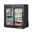 True GDM-09-SQ-S-HC-LD 36" Stainless Steel 2 Slide Glass Door Merchandiser