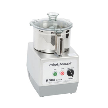 Robot Coupe R502 Combination Continuous Feed Food Processor with 5.5 Qt. Stainless Steel Bowl
