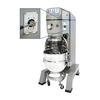 Globe SP62P-4 60 Quart Planetary Floor Mixer with Power Bowl Lift