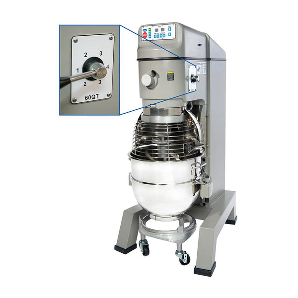 Globe SP62P-4 60 Quart Planetary Floor Mixer with Power Bowl Lift