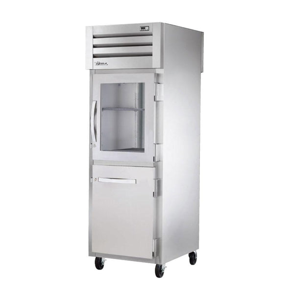 True STA1RPT-1HG/1HS-1S-HC Pass-Thru Combination Half Front / Solid Rear Swing Doors Refrigerator
