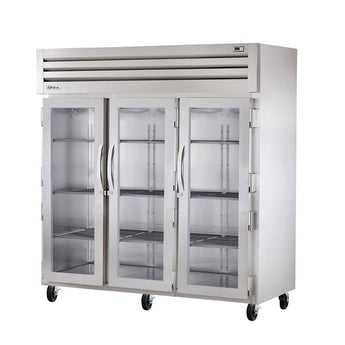 True STA3R-3G Three-Section Glass Swing Door Refrigerator