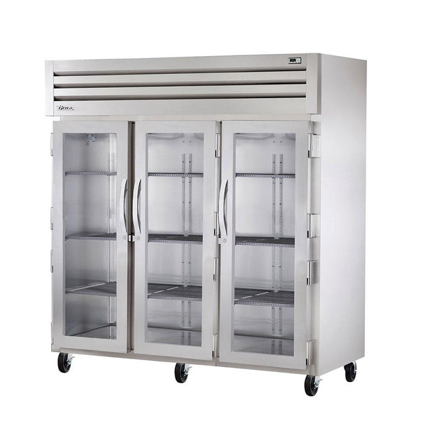 True STA3R-3G Three-Section Glass Swing Door Refrigerator