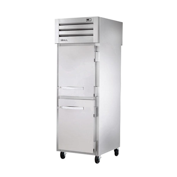 True STG1FPT-2HS-2HS 27.5" Pass-Thru Solid Half Front / Solid Half Rear Swing Door Freezer