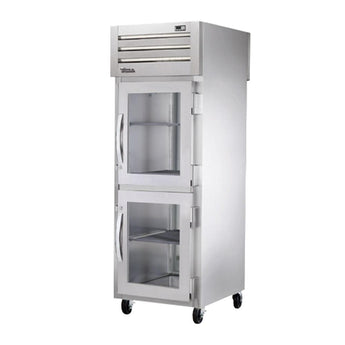 True STG1RPT-2HG-1S-HC Pass-Thru Half Glass Front / Solid Rear Swing Door Refrigerator