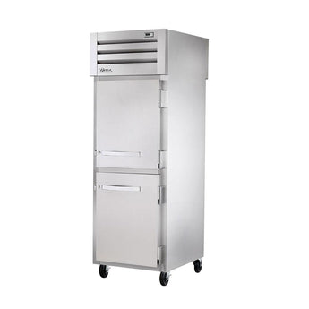 True STG1RPT-2HS-1S-HC Pass Thru Solid Half Front / Solid Rear Swing Door Refrigerator