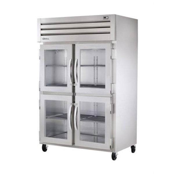 True STG2RPT-4HG-2S-HC 52" Pass-Thru Glass Half Front / Solid Rear Swing Door Refrigerator