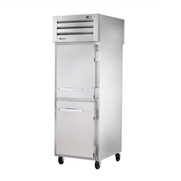 True STR1FPT-2HS-2HS 27.5" Pass-Thru Solid Half Front / Solid Half Rear Swing Door Freezer