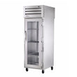 True STR1RPT-1G-1S-HC 27.5" Pass-Thru Glass Front / Solid Rear Swing Door Refrigerator