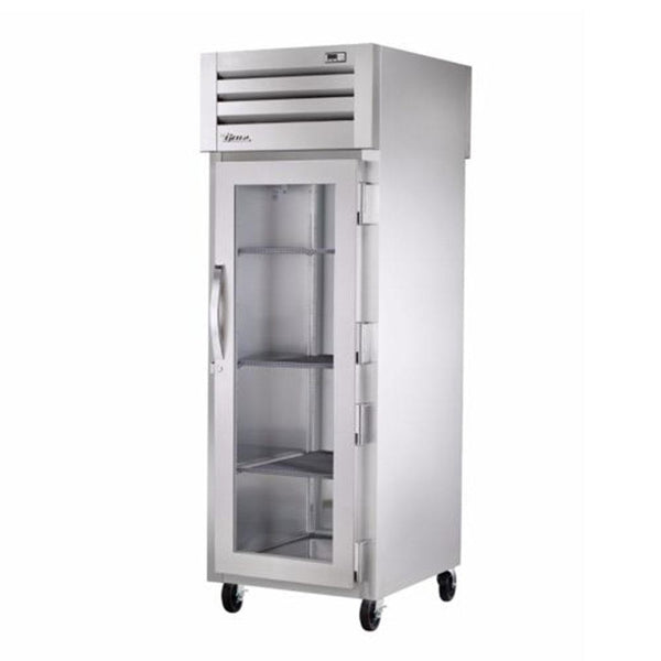 True STR1RPT-1G-1S-HC 27.5" Pass-Thru Glass Front / Solid Rear Swing Door Refrigerator