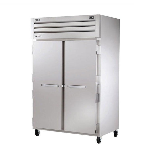 True STR2DT-2S 52" Reach-In Two Section Solid Swing Door Dual Temperature Refrigerator / Freezer