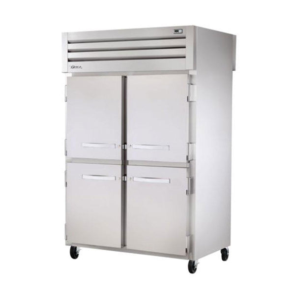 True STR2RPT-4HS-2S-HC 52" Pass-Thru Solid Half Front / Solid Rear Swing Door Refrigerator