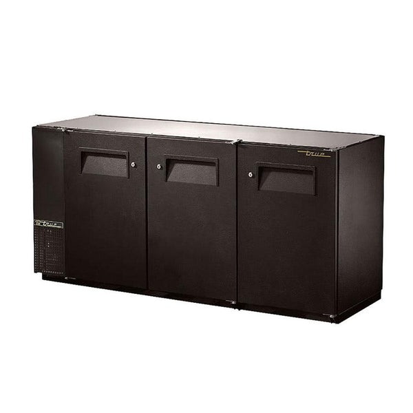 True TBB-24GAL-72-HC 72" 3 Solid Door Back Bar Refrigerator With Galvanized Top