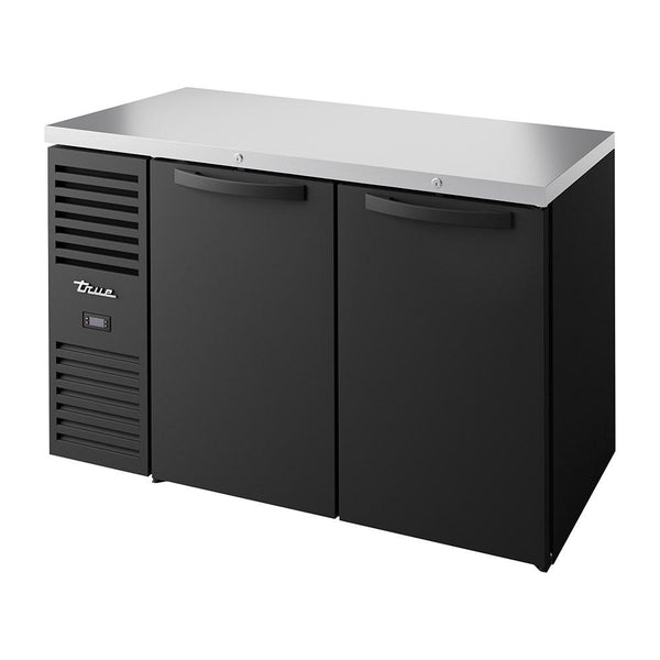 True TBR52-RISZ1-L-B-SS-1 52" Back Solid Door Black Bar Refrigerator