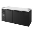 True TBR72-RISZ1-L-B-SSS-1 72" Back Solid Door Black Bar Refrigerator