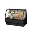 True TDM-DZ-59-GE/GE 59" Black Curved Glass Dual Zone Refrigerated Bakery Display Case