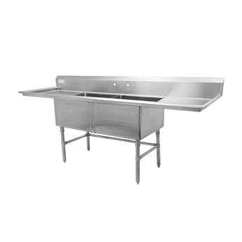 Thorinox TDS-2424-RL24 Double sink with left and right drainboard (24