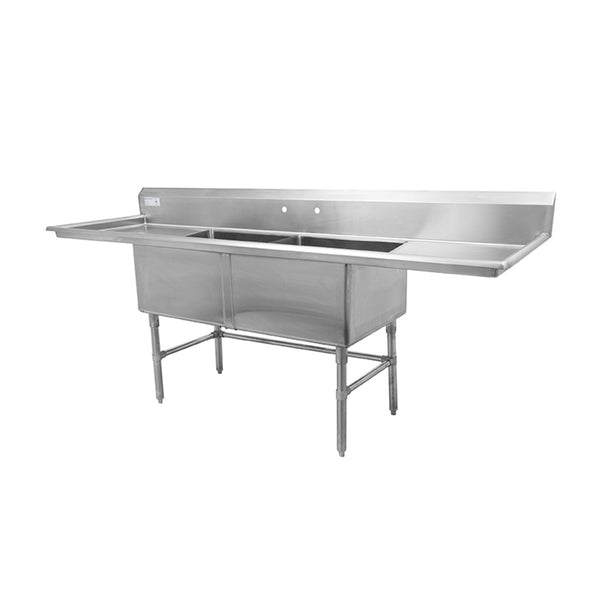 Thorinox TDS-2424-RL24 Double sink with left and right drainboard (24")
