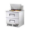 True TFP-32-12M-D-2 32" Mega Top 2-Drawer Food Prep Table