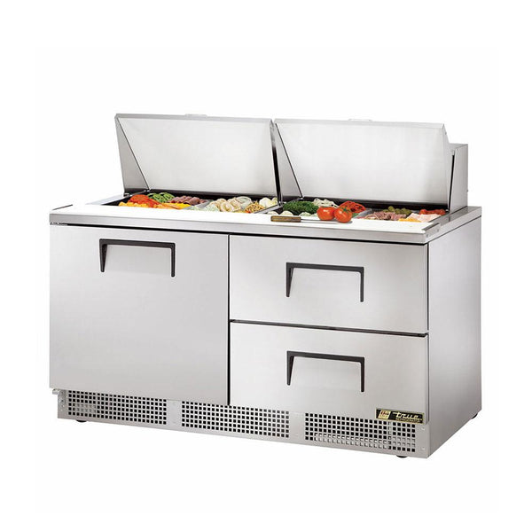 True TFP-64-24M-D-2 64" Mega Top 1-Door 2-Drawer Food Prep Table