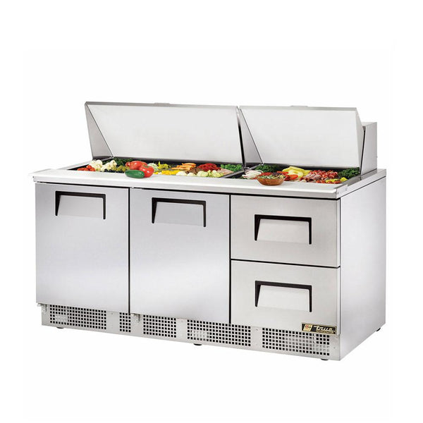 True TFP-72-30M-D-2 72" Mega Top 2-Door 2-Drawers Food Prep Table
