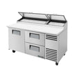 True TPP-AT-67D-2-HC 67" 2-Drawer 9 Pan Pizza Prep Table