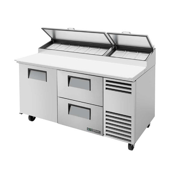True TPP-AT-67D-2-HC 67" 2-Drawer 9 Pan Pizza Prep Table