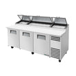 True TPP-AT-93-HC 93" 12 Pan 3-Door Pizza Prep Table