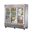 True TS-72FG-HC~FGD01 78" Reach-In Glass Swing Door Stainless Steel Freezer