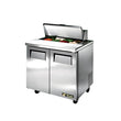 True TSSU-36-08-HC 36" 2-Door Salad/Sandwich Prep Table