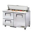 True TSSU-48-12D-2-HC 48" 12 Pan Salad/Sandwich Prep Table With 2-Drawers And 1-Door