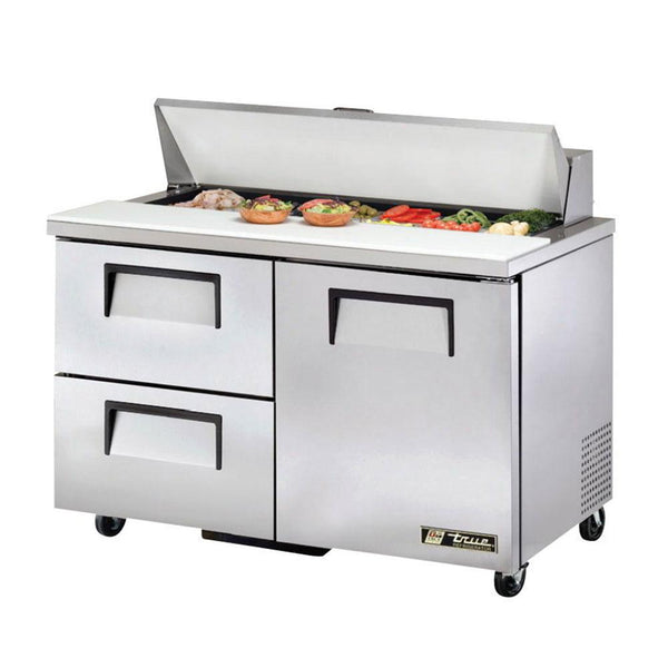 True TSSU-48-12D-2-HC 48" 12 Pan Salad/Sandwich Prep Table With 2-Drawers And 1-Door