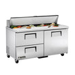 True TSSU-60-16D-2-HC 60" 16 Pan 2-Drawers Salad/Sandwich Prep Table