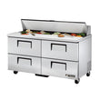 True TSSU-60-16D-4-HC 60" 16 Pan 4-Drawer Salad/Sandwich Prep Table