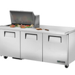 True TSSU-72-12M-B-HC 72" Mega-Top Solid Door Sandwich/Salad Refrigerated Prep Table
