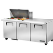 True TSSU-72-15M-B-HC 72" 15-Pan Mega-Top Solid Door Sandwich/Salad Refrigerated Prep Table