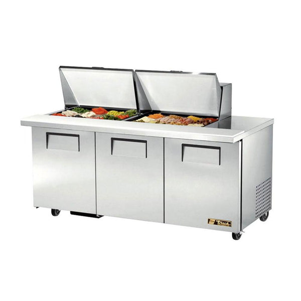 True TSSU-60-24M-B-ST-HC 60" 24 Pan Mega Top Salad / Sandwich Prep Table Refrigerator