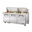 True TSSU-72-30M-B-ST-HC 72" 30 Pan Mega Top Salad/Sandwich Prep Table