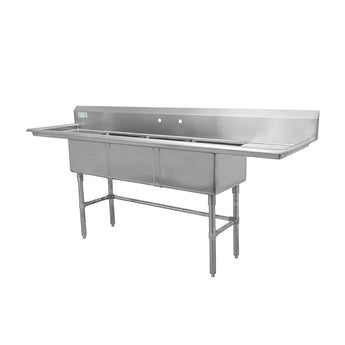 Thorinox TTS-1818-RL18 Triple sink with left and right drainboard (18