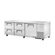 True TUC-93D-4-HC 93" Undercounter Refrigerator With 1-Door And 4-Drawer