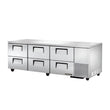 True TUC-93D-6-HC 93" 6-Drawer Undercounter Refrigerator